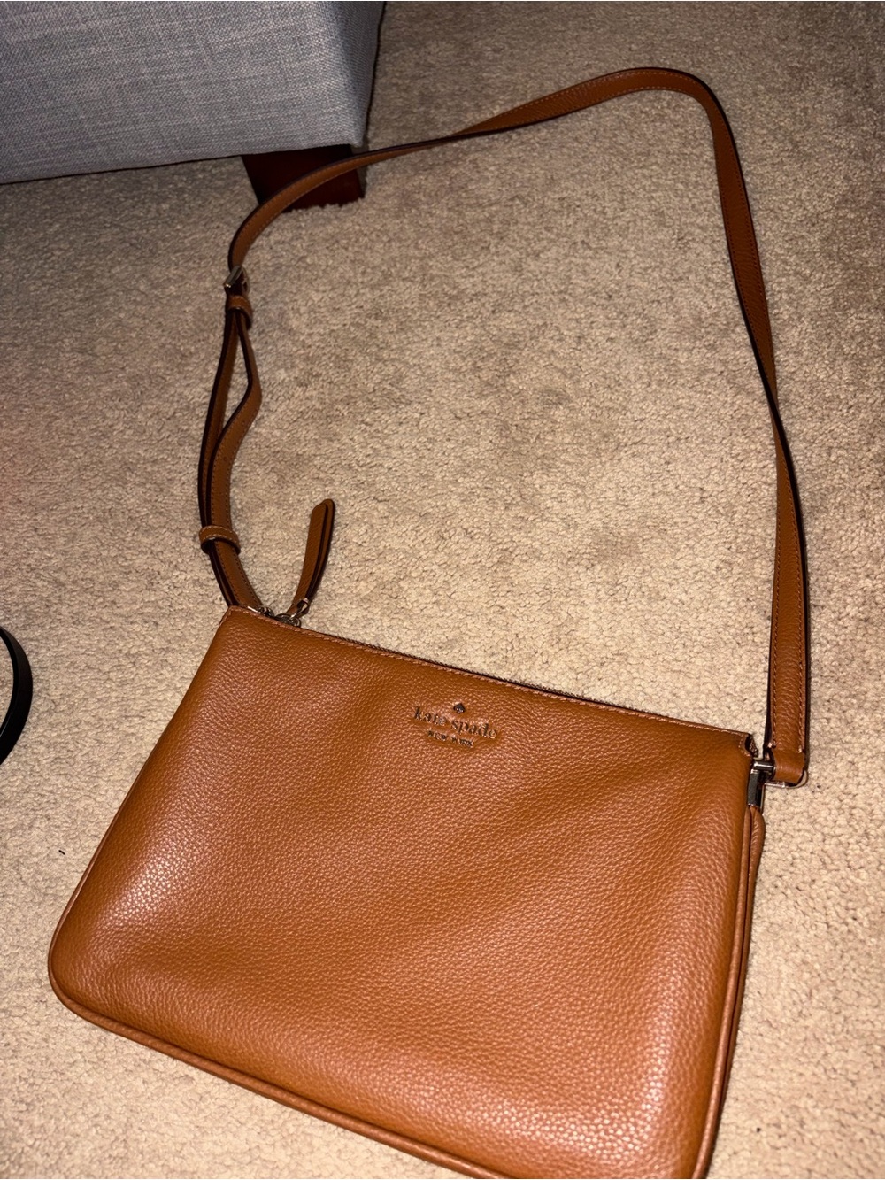 kate spade tan pebbled leather crossbody bag